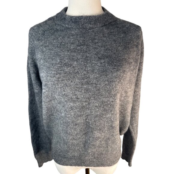 ZARA Small Gray Wool Blend Crewneck Sweater - Picture 1 of 14